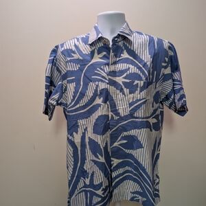 Blue and White Men's Shirt